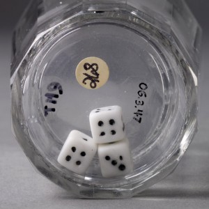 Glass tumbler with dice detail, 2006.3.47