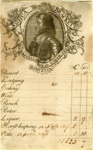 Cromwell head tavern bill, Downs col 71 86x85