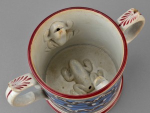 Dipped ware frog mug detail, Katz loan