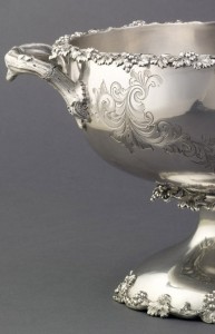 Silver punch bowl detail, 1990.47