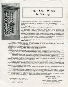 Don't Spoil Wines, HF 438
