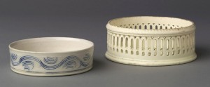 Creamware and stoneware coasters, 1958.933, 1980.121