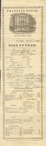 Franklin House menu, Downs Col. 214 77x36