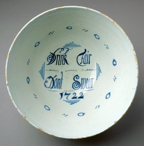 Delft punch bowl detail, 1960.1014