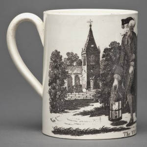 Creamware mug detail, 2011.18