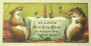 Piano merchant trade card, Col. 9 68x164.507