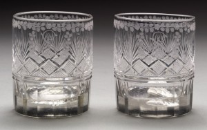 Glass tumblers, 1957.76.2, .1